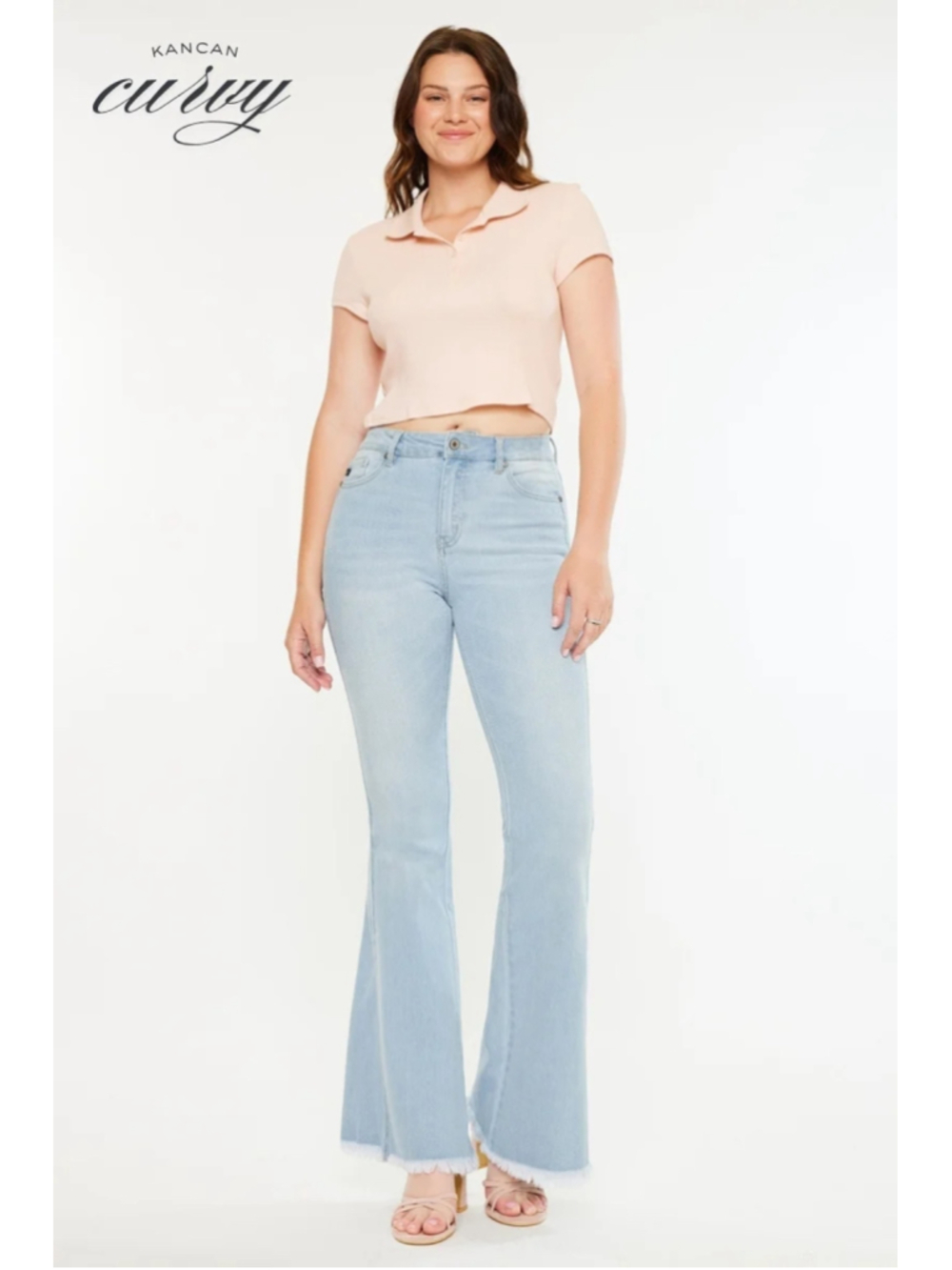Women's KanCan Annika High Rise Flare - Curvy Jeans Light Blue Size 7/27